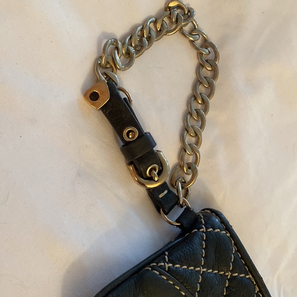 Y2K Juicy Couture Wristlet Black Leather Quilted - Picture 7 of 14